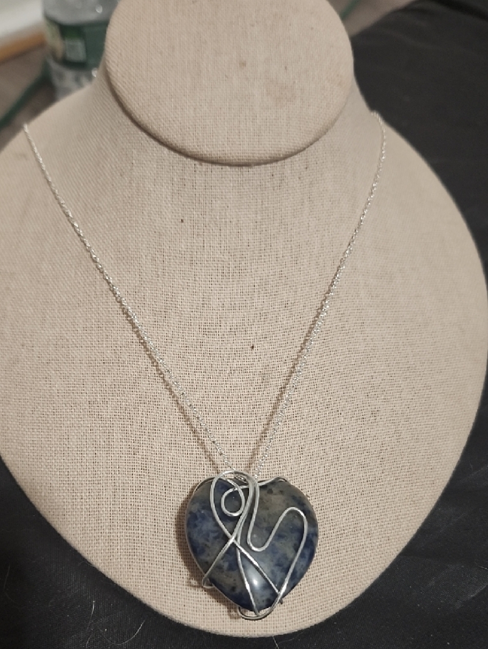 Handmade Serenity Truth Heart Wire Wrapped Necklace - Picture 3 of 5